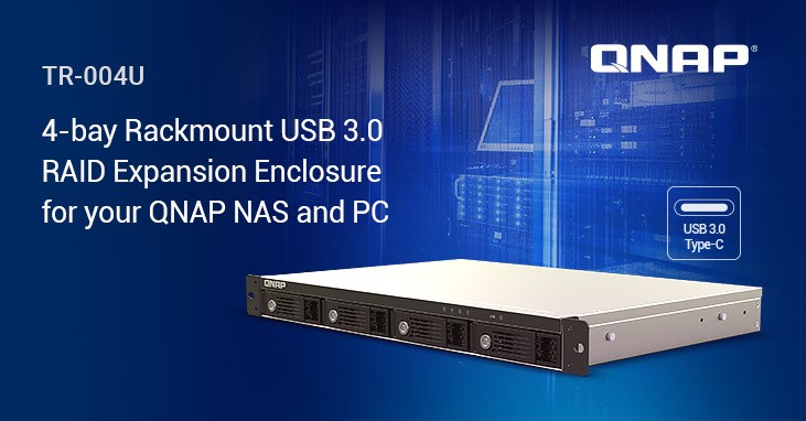 QNAP lance le TR-004U, un périphérique d’extension de stockage RAID 1U rackable de faible profondeur à 4 baies pour NAS, PC et serveurs